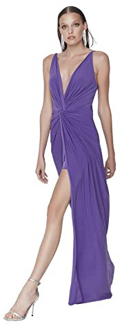 Trendyol Maxi Shift Regular Evening & Prom Dress Vestido, Morado, 62 para Mujer