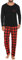 Sykooria Pyjama Hommes d'automne et d'hiver Ensemble de Chemise Manches Longues Vêtements de Nuit en Coton à Hauts et Pantalons Lâche Décontracté Confortable L Style_C Rouge