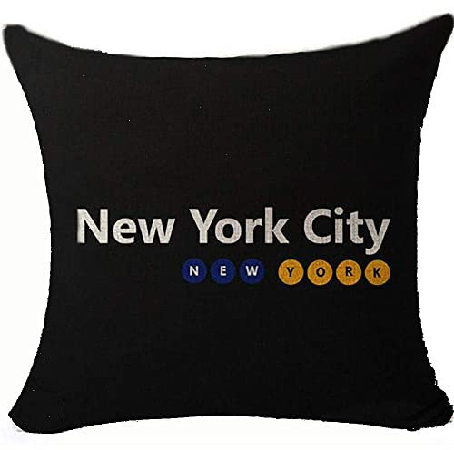 Lustige New York City-Kissenbezüge für Couch, Stuhl, Sofa, Dekoration, 45 x 45 cm, weiß, doppelseitiger verdeckter Reißverschluss, Farbe: New York
