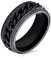 Bling Jewelry Personalisieren Gravieren Schwarz Seil Kettenkabel Herren Biker Schwarz Angst Spinner Fidget Ring Für Männer Edelstahl 8MM Breit Anpassbar