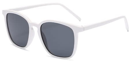 Retro Quadratische Sonnenbrille Herren Damen Trend Sonnenbrille, weiß, Einheitsgröße