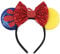 zhezesmila Mouse Ears Headbands Snow White, Princess Headbands Cospaly with Red Star Blue Sequin Bow, Hairs Accessories for Women Adult Birthday Party