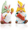 Songjum 2 Stück GNOME Ostern Harz mit Schimmernden Pulver Wichtel Figuren Ostern Harz Wichtel Deko Ostern für Home Table Tiered Tray Regal Dekor