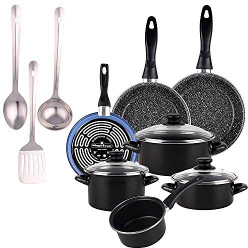 Magefesa PK5594 Pack de 3 Sartenes, 20/24/28, Bateria de Cocina, 3 Utensilios de Cocina