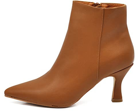 IF Fashion Tronchetti Stivali Stivaletti A Punta Scarpe da Donna Con Tacco MP413 cuoio N.41