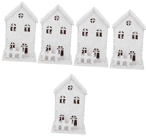 OSALADI 10 Stück Weihnachtliche Zarte Mittel-Ralphies-Holzlampen Zum Basteln Weihnachtslandschaft Baum Raumdekoration Mit Aufhängung Thematisch Für Häuser Häuser Sammlerstücke