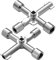 Shallho Lot de 2 clés pour armoire de commande à 4 voies, multifonction, clé dynamométrique, clé cruciforme, universelle pour armoire électrique, boîte de compteur de gaz