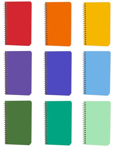 Quanerba 9 Stück Spirale Notizblock A7, 9 Farben Notizbücher mit liniertes Papier,Klein Notizblock, Mini Bunt Notizbuch A7 für Memos Büro,120 Seiten/60 Blatt, 3x5 Inches/12.7×7.6cm