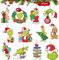 Super Idee 36-teiliges Grinch Anhänger Set - Holz Laser geschnitten - Grinch Ornament - Weihnachtsschmuck - Geschenkanhänger - Weihnachtsanhänger