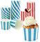 Muffin Papierförmchen, 100 Stück, Rot und Blau Cupcake Wrapper, Muffin Förmchen Papier, für Halloween, Geburtstage, Hochzeiten, Partys (Streifen)