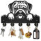 MAYJOYDIY Wooden Pug Dog Wall Mount Key Holder, 30x20cm, 5 Alloy Hooks, Rustic Decorative Key Rack, Multi-Purpose Storage for Entryway, Living Room, Kitchen, Office