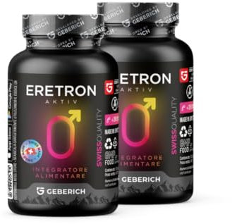 (2 Pacchi) Eretron Aktiv – Migliora la Potenza e la Qualità della Vita Sessuale – 30 Capsule – con Radice di Maca, L-arginina, Serenoa Repens – Integratore Alimentare
