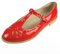 Women's On Flats Shoes Ladies Red Leather Mary Jane Pumps, UK Sizes 3-7, Rounded Toe, Adjustable Buckle Strap for Woman Comfort Soft. (RED, UK Footwear Size System, Adult, Women, Numeric, Medium, 4)
