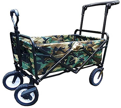 LXYDPZ Trolleys, zusammenklappbarer Trolley-Wagen, robuster Trolley-Wagen, Multifunktions-Einkaufswagen für Outdoor-Camping, Strand-Pull-Truck mit 4 Rädern, Tragkraft: 80 kg