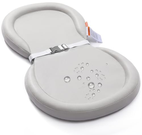 Baby-Wickelunterlage, weich, faltbar, Leder, konturierte Wickeltischunterlagen für Kommode, wasserdicht und rutschfest, abwischbar, 76,2 x 48,3 cm, Grau