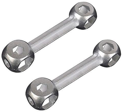 Hezhou 2 Stück Dumbell Spanner Fahrrad Sechseck Knochen Schraubenschlüssel 10 in 1 6-15 mm Fahrrad Schlüssel metrisch Fahrrad Multifunktionswerkzeug Sechskant-Lochschlüssel