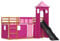 vidaXL Etagenbett, Stockbett mit Rutsche Gardinen, Kinderbett mit Rausfallschutz Lattenrost, Spielbett Bett ohne Matratze, Rosa 90x200cm