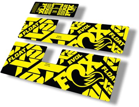 Stoßdämpfer-Ersatzaufkleber, kompatibel mit Fox Float X2 2021 Factory Serie, vollständiges Set, Gelb (matt)