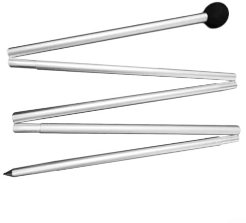 Aluminium Teleskopstangen, faltbare Zeltstangen für Camping, Strandmuschel & Sonnensegel, leicht, robust & verstellbar - Schutzkappe, ideal als Markisenstange oder Ersatz-Zeltstange (2 m spitzer Kopf)