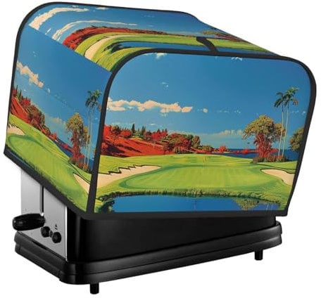 Copertura per tostapane a quattro fette con campo da golf 1 stampa da cucina piccolo elettrodomestico copre protezione per impronte digitali