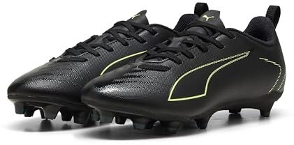 PUMA Unisex Kinder Ultra 6 Play Fg/Ag Jr Fussballschuh, Puma Black Fizzy Light Green Terrain, 38.5 EU