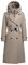 khujo Elena Damen Wintermantel Trenchcoat Steppmantel Winterjacke (DE/NL/SE/PL, Alphanumerisch, XS, Regular, Regular, GREIGE-Darkgrey)
