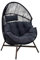 Oviala Fauteuil de Jardin Oeuf sur Pied en rotin synthétique 142 cm Noir