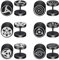 JewelryWe Naruto Fake Plug Ohrstecker: 6 Paar One Piece Fakeplug Tunnel Ohrringe Set Schwarz Edelstahl Rund Schraube Ohrringe Anime Manga Cosplay Schmuck Geschenk für Naruto Fans Anime-Liebhaber