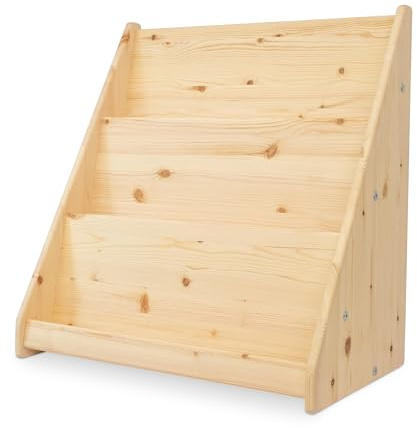 Ehrenkind® Bücherregal aus Kiefer | Kinder Bücherregal mit Kippschutz und Umweltfreundlicher Lackierung – Regal Kinderzimmer, Ideal für Junge und Mädchen 60 cm transparent lackiert