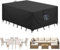 Aujink Abdeckung Gartenmöbel Winterfest, Wasserdichte Schutzhülle Gartenmöbel 420D Oxford Anti-UV Abdeckplane für Gartentische Terrassenmöbel Regenschutz und Staubfest Abdeckhaube Schwarz 180x120x74cm