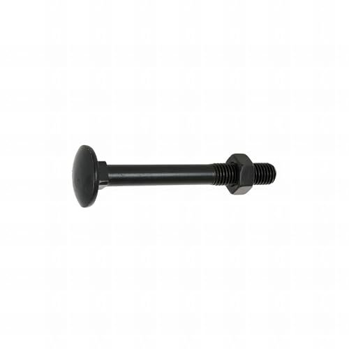 100 Boulons tête ronde collet carré DIN603/555 acier zingués Noir - diamètre 6,0 mm - Longueur 80 mm