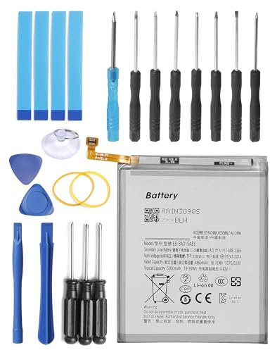 SHAWOROCE Batterie EB-BA315ABY compatible pour téléphone portable Samsung Galaxy A31 SM-A315F A32 4G SM-A325F SM-A315G SM-A326B A22 4G SM-A225F 5000mAh 3.86V avec kit d'outils de réparation