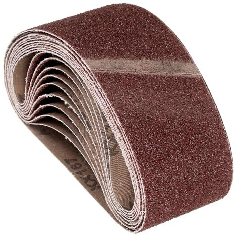 Kozelo 10 Pcs Bandes Abrasives 100mm x 610mm 36 Grain Alumine Oxyde Abrasif Papier De Verre Pour Ponceuse À Bande Meulage Métal Travail Du Bois Décapage Rouille