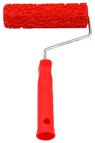 Rouleau de peinture à motifs en relief assortis avec poignée en plastique Rouge Style 4 17,8 cm