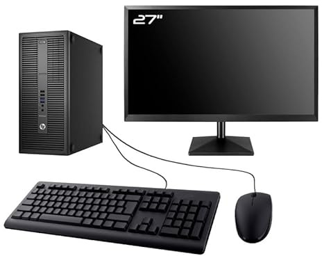 PC HP EliteDesk 800 G2 MT Pantalla de 27 Intel G4400 RAM 32GB SSD 1TB WiFi W11 (Reacondicionado)