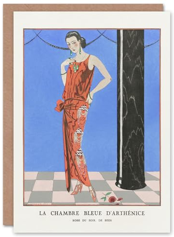 Artery8 George Barbier Art Card Blue Room of Arthenice Vintage Fashion