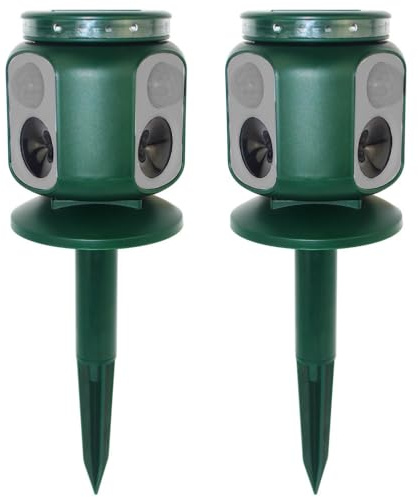 2X Repulsif Chat Exterieur, 360 degrés Répulsif Chat Ultrason pour Le Jardin 5 Modes réglables Solaire répulsif Chat extérieur, 10m Anti Chat Exterieur Repulsif pour Rats,Chiens,Oiseaux,Souris,Pigeon