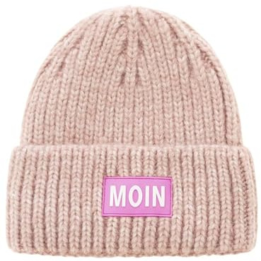 Zwillingsherz Damen Mütze – Warme Strickmütze Beanie für Frauen – Weiche Wintermütze mit Moin Patch – Modisches Accessoire für Frühling, Herbst & Winter – im Modernen Look für den Alltag