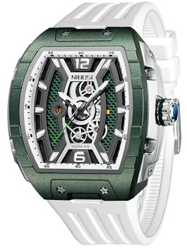NIBOSI Herren Armbanduhr Quadratische Uhren für Herren Wasserdicht leuchtendes Digital Analog Quarz Armbanduhr Sport Freizeit Silikonarmband