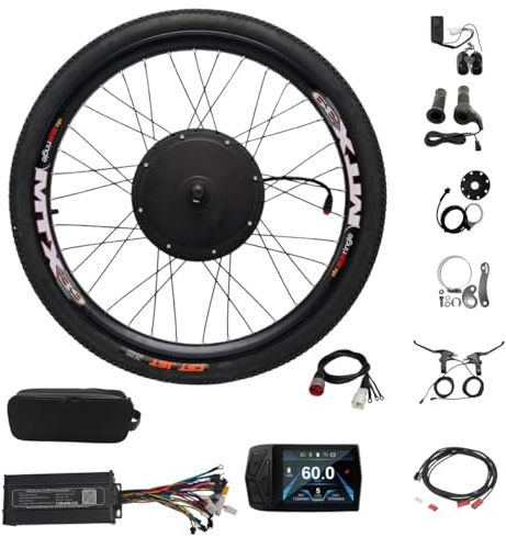 CHAOZHU 72V 2000W 20 24 26 27.5 29 700C MTX39 Ebike Rear Wheel Conversion Kits with T24 TFT Color Display, Dropout 135mm (29 Inch Rear)