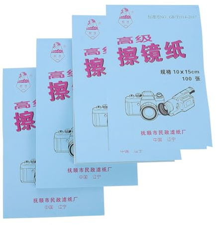 SECFOU Lens Cleaning Tissue 10x15cm 400 Sheets, Lint-free Microscope Cleaning Paper for Scientific Labs and Optical Instruments, 4pcs
