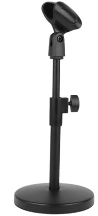 ALCXAZS Supporto per microfono da tavolo regolabile Mini supporto per microfono da tavolo per da Podcasting Video Chat Interviste dal Per vivo per da Treppiede pieghevole Clip