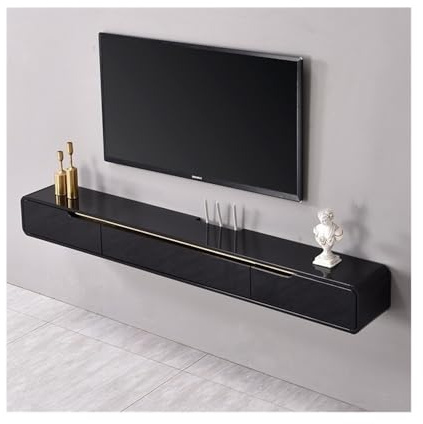 Skåp Flytande TV-skåp, Minimalistiskt Vägghängt Hängskåp Modern(Svart,Medium)