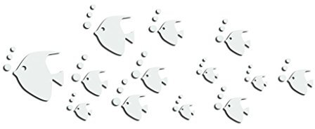Bobury Rimovibile Sea Fish Bubble Adesivi per pareti 3D Specchio Adesivi per Fai da Te Sticker Home Decor