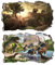2Pcs Dinosaurier Dino Urzeit T-rex Wandtattoo 3D Effekt Wandsticker XXL Wanddurchbruch Tiere Fenster Wandaufkleber für Kinderzimmer Jungenzimmer Groß 1000mmx580mm v08