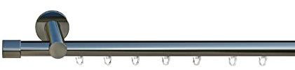 Tilldekor Innenlauf Gardinenstange HIGH-LINE ANDRAX, 1-Lauf, chrom, Ø 20 mm, 240 cm, inkl. Trägern und Gleitern