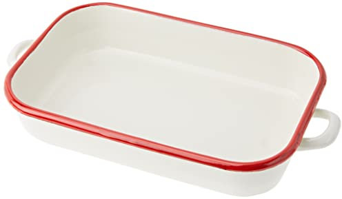 Ibili RUSTIDERA con Asas 32CM Bordeaux, Stainless Steel, Blanco/Rojo, 32 Centimeters cm
