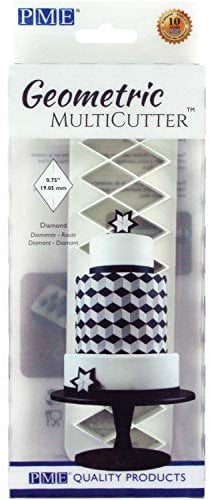 JEM PME-Multicortador geométrico para Tarta (Diamante, tamaño pequeño, 0,75 Pulgadas), Blanco, S