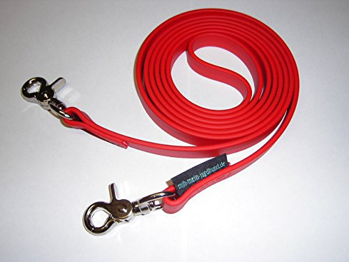 MJH Beta BioThane Zügel Shetti 16mm breit 2m lang vernäht (rot)