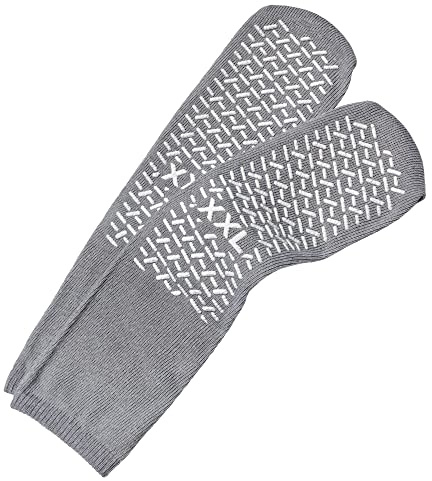 PrimeMed XX-Large Slip Stop Single Tread Slipper Socks (6 Pairs) (Gray)